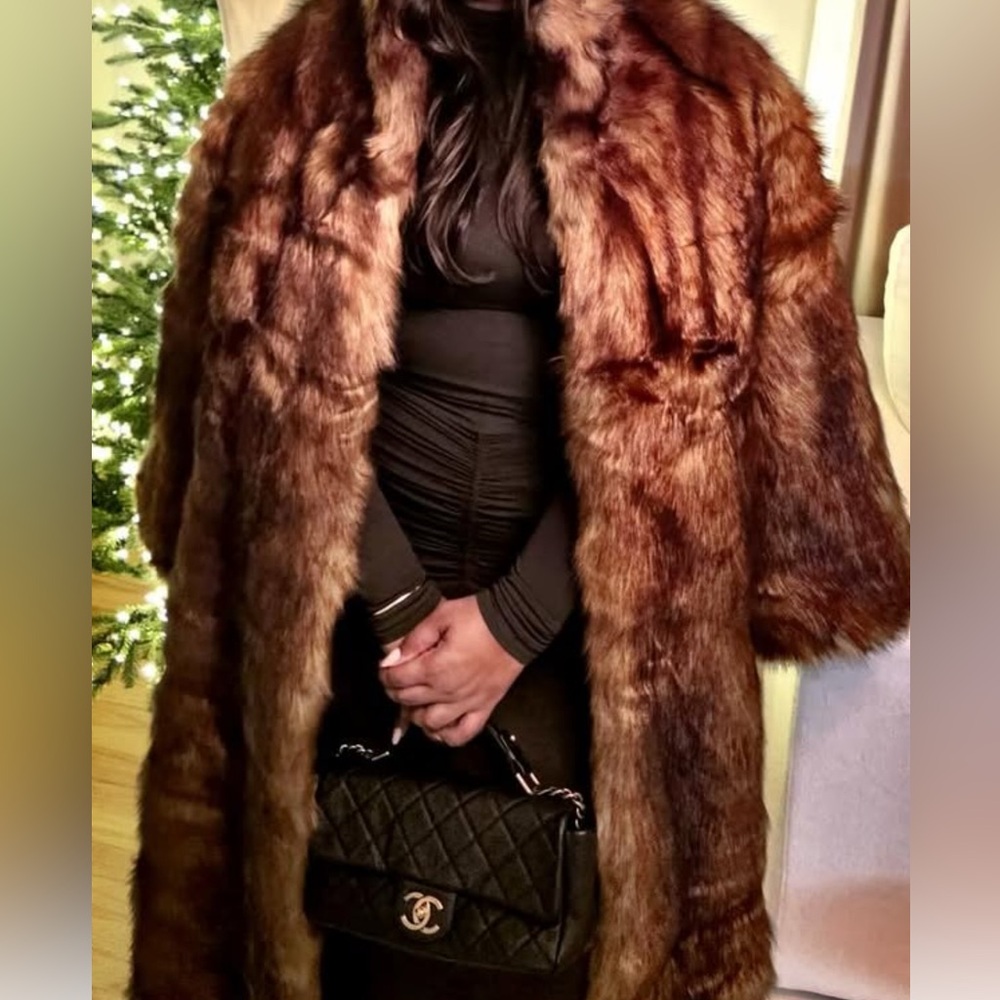 Khy Long Faux Fur Coat with Belt - Picture 2 of 2
